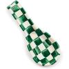 MACKENZIE-CHILDS Enamel Spoon Rest, Kitchen Spoon Holder and Utensil Rest for Stovetop, Pink-and-White Rosy Check(Emerald Check)