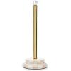MACKENZIE-CHILDS Enamel Toilet Tissue Storage, Decorative Toilet-Paper Holder Stand for Bathroom, Brown-and-White Mocha Check(Rosy Check)