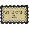 MACKENZIE-CHILDS Entrance Mat, Decorative Outdoor Front Door Mat, Coir Door Mat, 24″ x 36″, Squirrel(Black Scalloped)