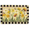 MACKENZIE-CHILDS Entrance Mat, Decorative Outdoor Front Door Mat, Coir Door Mat, 24″ x 36″, Squirrel(Everything is Coming Up Daisies)