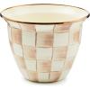 MACKENZIE-CHILDS Flowerpot, Decorative Garden Pot for Growing Plants, Brown-and-White Mocha Check(Mocha Check)