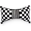 MACKENZIE-CHILDS Lumbar Throw Pillow, Decorative Pillow for Christmas Decor, 11×20, Red Diamond Bow Shaped(Black Check)