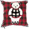 MACKENZIE-CHILDS Lumbar Throw Pillow, Decorative Polyester Pillow for Christmas Decor, 12×22, Black-and-White Courtly Nutcracker(Cozy Bear)
