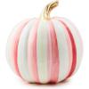 MACKENZIE-CHILDS Medium Pumpkin, Resin Halloween Home Decor, Pink-and-White Bubblegum Pink Stripe(Bubblegum Pink)