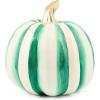 MACKENZIE-CHILDS Medium Pumpkin, Resin Halloween Home Decor, Pink-and-White Bubblegum Pink Stripe(Emerald Stripe)
