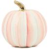 MACKENZIE-CHILDS Medium Pumpkin, Resin Halloween Home Decor, Pink-and-White Bubblegum Pink Stripe(Rosy Stripe)