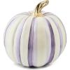 MACKENZIE-CHILDS Medium Pumpkin, Resin Halloween Home Decor, Pink-and-White Bubblegum Pink Stripe(Violet Stripe)