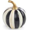 MACKENZIE-CHILDS Mini Pumpkin, Resin Halloween Home Decor, Black-and-White Courtly Stripe