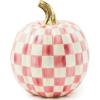 MACKENZIE-CHILDS Mini Pumpkin, Resin Halloween Home Decor, Purple-and-White Plum Check(Bubblegum Pink Check)