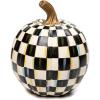 MACKENZIE-CHILDS Mini Pumpkin, Resin Halloween Home Decor, Purple-and-White Plum Check(Courtly Check)