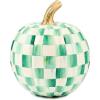 MACKENZIE-CHILDS Mini Pumpkin, Resin Halloween Home Decor, Purple-and-White Plum Check(Emerald Check)