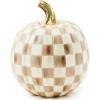 MACKENZIE-CHILDS Mini Pumpkin, Resin Halloween Home Decor, Purple-and-White Plum Check(Mocha Check)