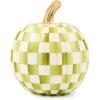 MACKENZIE-CHILDS Mini Pumpkin, Resin Halloween Home Decor, Purple-and-White Plum Check(Moss Check)