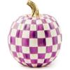 MACKENZIE-CHILDS Mini Pumpkin, Resin Halloween Home Decor, Purple-and-White Plum Check(Plum Check)