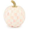 MACKENZIE-CHILDS Mini Pumpkin, Resin Halloween Home Decor, Purple-and-White Plum Check(Rosy Check)