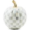 MACKENZIE-CHILDS Mini Pumpkin, Resin Halloween Home Decor, Purple-and-White Plum Check(Sterling Check)