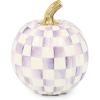 MACKENZIE-CHILDS Mini Pumpkin, Resin Halloween Home Decor, Purple-and-White Plum Check(Violet Check)