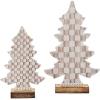 MACKENZIE-CHILDS Mocha Check Wood Trees, Set of 2