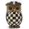MACKENZIE-CHILDS Owl, Fall Owl Decor for Home, Black-and-White Courtly Check