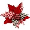 MACKENZIE-CHILDS Poinsettia Clip, Christmas Flower Ornament and Tree Decoration, Jumbo, Check It Out(Check It Out)
