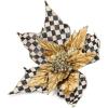 MACKENZIE-CHILDS Poinsettia Clip, Christmas Flower Ornament and Tree Decoration, Jumbo, Check It Out(Courtly Noel)