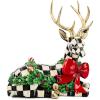 MACKENZIE-CHILDS Resin Deer Statue, Christmas Home Decoration, Resting, Holly Check(Resting)