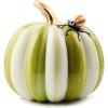 MACKENZIE-CHILDS Resin Pumpkin, Decorative Halloween Home Decor, Fergal’s Friend Spider, Moss Stripe