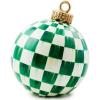MACKENZIE-CHILDS Resin Tabletop Ornament, Christmas-Tree Ornament-Ball Centerpiece, 8-Inch Diameter, Dark-Green Check(Dark-green Check)