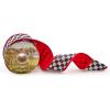 MACKENZIE-CHILDS Ribbon, Decorative Wired Ribbon for Christmas Gift Wrapping and Decor, 4 Inches, Brown-and-White Mocha Check Suede(Cortly Check Red Back)