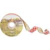 MACKENZIE-CHILDS Ribbon, Decorative Wired Ribbon for Christmas Gift Wrapping and Decor, 4 Inches, Brown-and-White Mocha Check Suede(Red Check)