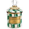 MACKENZIE-CHILDS Royal Check Enamel Canister, Blue-and-White Kitchen Storage Container with Lid, Mini(Emerald Check)