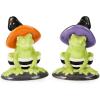 imageMACKENZIECHILDS Salt and Pepper Shaker Set Ceramic Salt and Pepper Holders Hocus Pocus GhostHalloween Fergal
