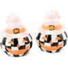 imageMACKENZIECHILDS Salt and Pepper Shaker Set Ceramic Salt and Pepper Holders Hocus Pocus GhostTrick or Treat Happy Jac