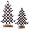 MACKENZIE-CHILDS Set of 2 Tabletop Christmas Trees, Black-and-White Courtly Check Forest(Courtly Check Forest)
