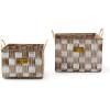 MACKENZIE-CHILDS Set of 2 Textured Check Baskets, Metal Baskets for Decor, Brown-and-White Mocha Check