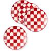 MACKENZIE-CHILDS Set of 4 Stoneware Appetizer Plates, Decorative Dinnerware Plate, 5.5 Inches, Red-and-White Cherry Check