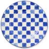 MACKENZIE-CHILDS Set of 4 Stoneware Dinner Plates, Dishwasher- and Microwave-Safe Plates, 10.5 Inches, Red-and-White Cherry Check(Blue Check)