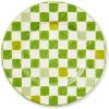 MACKENZIE-CHILDS Set of 4 Stoneware Dinner Plates, Dishwasher- and Microwave-Safe Plates, 10.5 Inches, Red-and-White Cherry Check(Green Check)