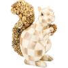 MACKENZIE-CHILDS Squirrel Figurine, Cute Resin Fall Home Decor, Brown-and-White Mocha Check
