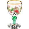 MACKENZIE-CHILDS Stemmed Wine Glass, Decorative Glassware, 12 Ounces, Deck the Halls(Deck the Halls)
