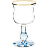 MACKENZIE-CHILDS Stemmed Wine Glass, Decorative Glassware, 12 Ounces, Deck the Halls(Royal Check)