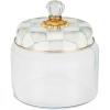 MACKENZIE-CHILDS Sterling Check Kitchen Canister, Decorative Gray-and-White Glass Storage Jar with Lid, Medium(Sterling Check)