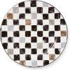 MACKENZIE-CHILDS Stoneware Serving Platter, Decorative Dinnerware Plate, 15″ W x 12″ L, Red-and-White Cherry Check(Black)