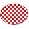MACKENZIE-CHILDS Stoneware Serving Platter, Decorative Dinnerware Plate, 15″ W x 12″ L, Red-and-White Cherry Check(Cherry Check)