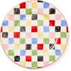 MACKENZIE-CHILDS Stoneware Serving Platter, Decorative Dinnerware Plate, 15″ W x 12″ L, Red-and-White Cherry Check(Multicolor)