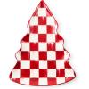 MACKENZIE-CHILDS Stoneware Tree Dish, Decorative Serving Tray for Christmas, Red-and-White Cherry Check