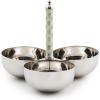 MACKENZIE-CHILDS Supper Club Trio, Stainless-Steel Serving Bowls for Condiments and Snacks, Black-and-White Courtly Check(Sterling Check)