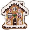 MACKENZIE-CHILDS Throw Pillow, Decorative Cotton Pillow for Christmas Decor, 16×16, Gingerbread House Shape(Gingerbread House Shaped)