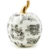 MACKENZIE-CHILDS Toile Small Resin Pumpkin, Halloween Tabletop Decor, Blue-and-White Royal(Black)
