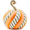 MACKENZIE-CHILDS Trick or Treat Candy Swirl Pumpkin, Resin Pumpkin Decor, Halloween Home Decor, Medium(Medium)